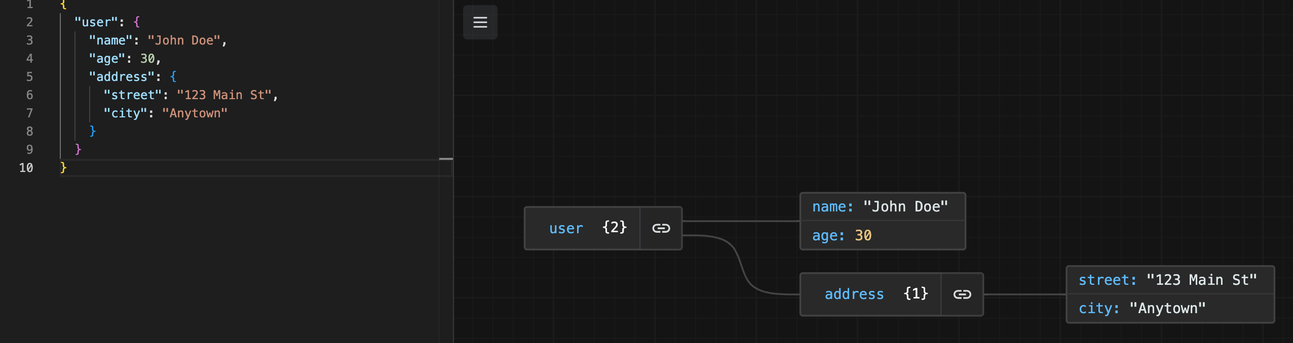 JSON Crack Visualization